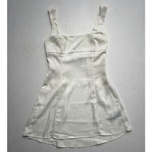 Urban Outfitters NWT White Bri Bow Satin Mini Dress Sz SP / Coquette Balletcore
